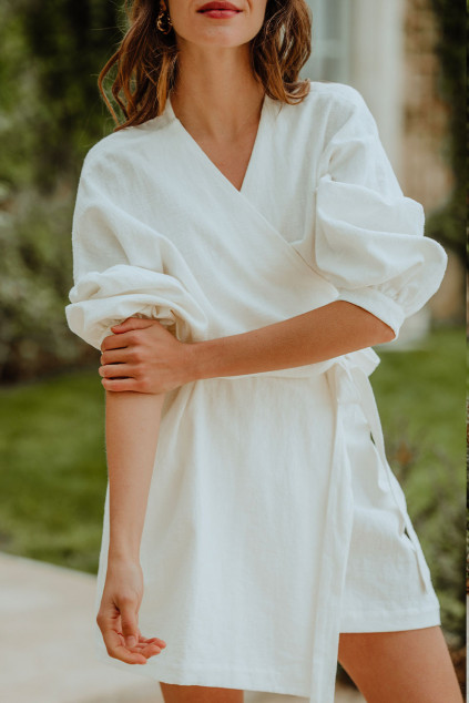 ROBE LOÉ LIN BLANC
