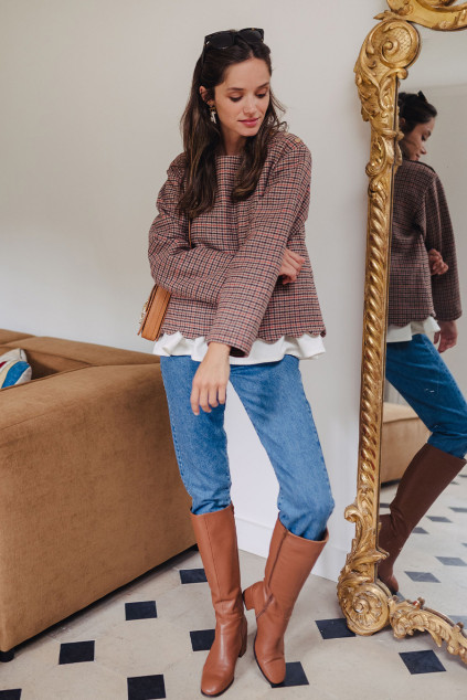 BLOUSE BALTHAZAR DAMIER ACAJOU