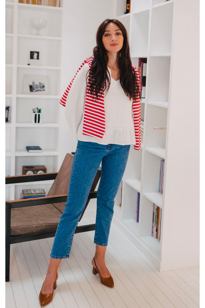 BLOUSE SULLY BLANC COTON