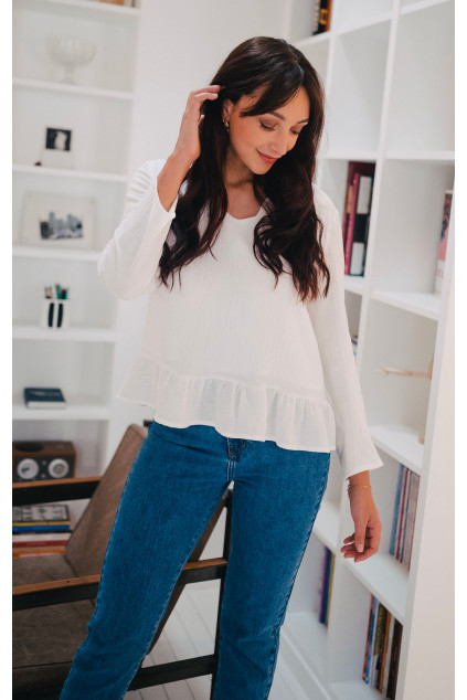 BLOUSE SULLY BLANC COTON