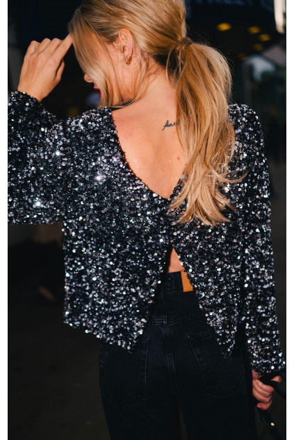 BLOUSE CALIOPE SEQUIN ARGENT