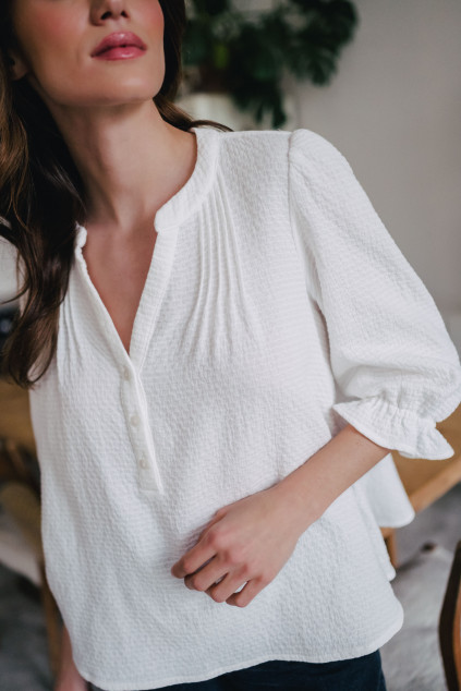 BLOUSE DINA BLANC COTON