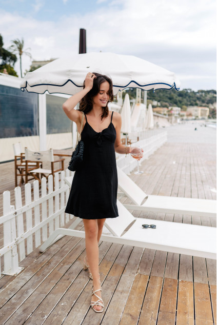 ROBE MARJORIE LIN VISCOSE NOIR