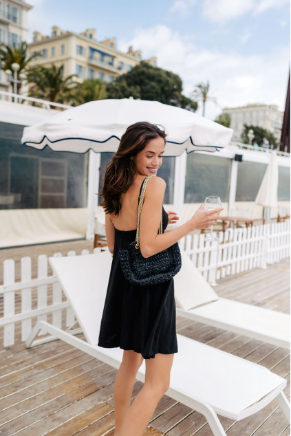 ROBE MARJORIE LIN VISCOSE NOIR