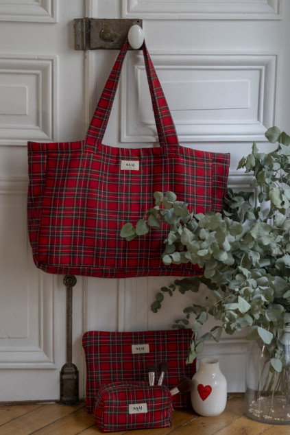 TOTE BAG ARISTIDE TARTAN ROUGE