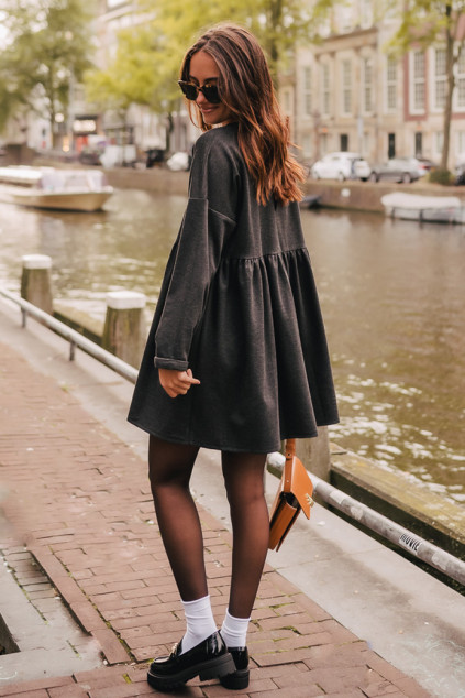 ROBE JANETTE GRIS CHINÉ