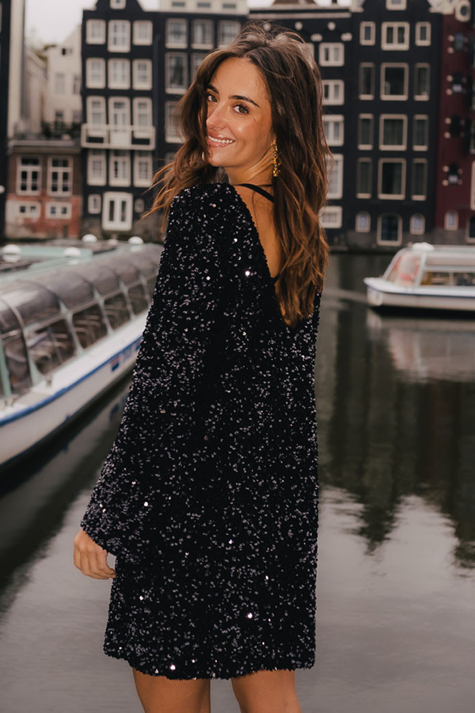 Robe rosita sequin noir