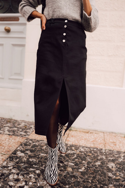 JUPE STELLA GABARDINE NOIR