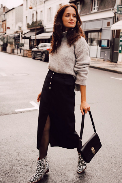 JUPE STELLA GABARDINE NOIR