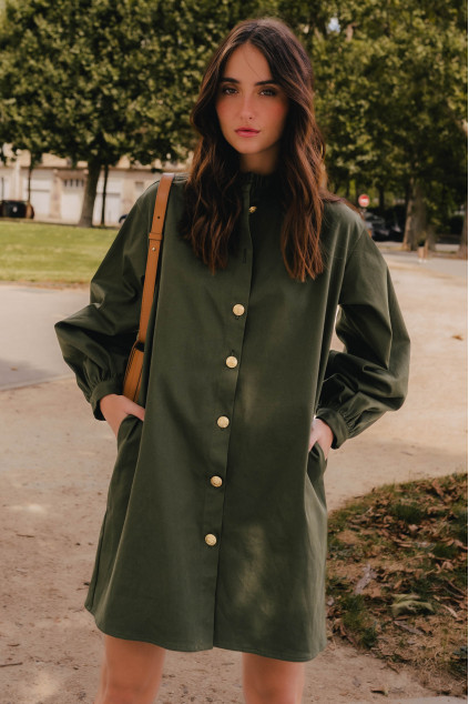 ROBE MAÉVA GABARDINE KAKI