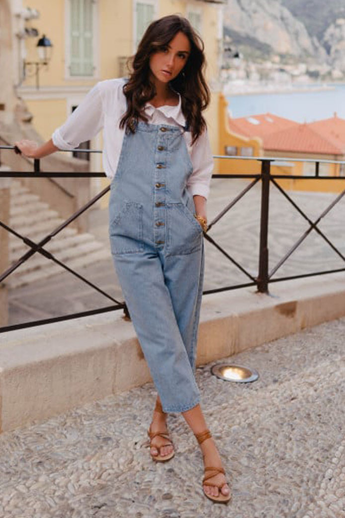 Salopette maïté denim bleach