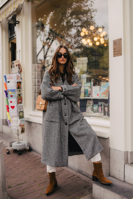 MANTEAU JÉRÉMY CHEVRON NOIR