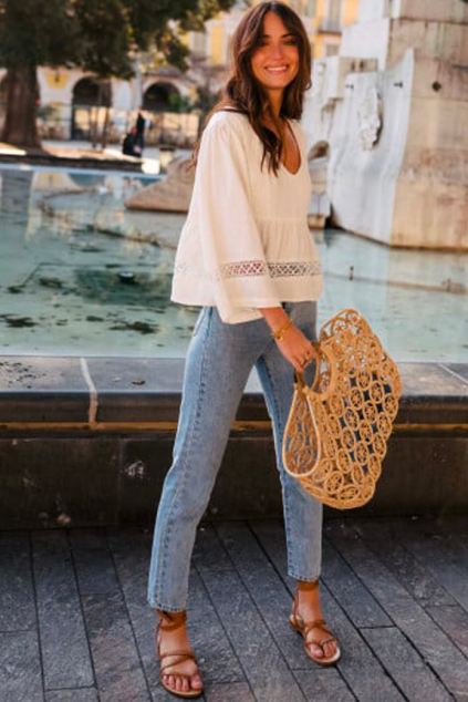 BLOUSE AMY LIN VISCOSE BLANC