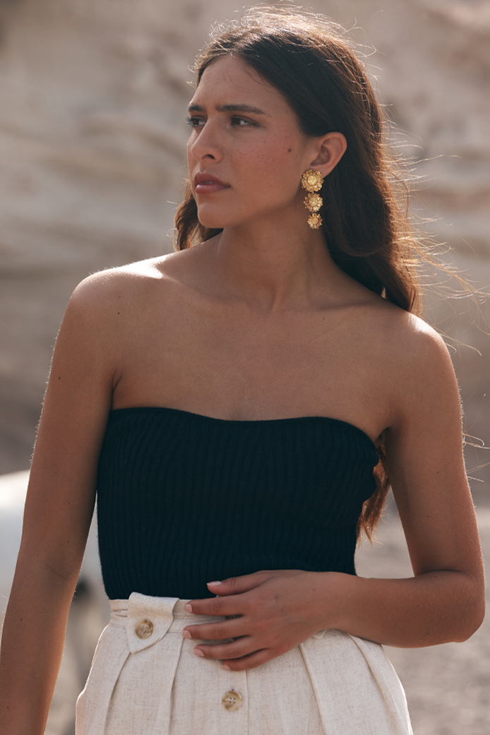 Bustier marguerite noir