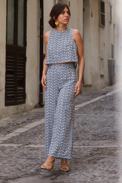PANTALON COLE VICHY BRODÉ