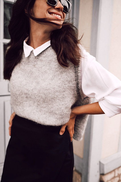 PULL BOB GRIS CHINÉ