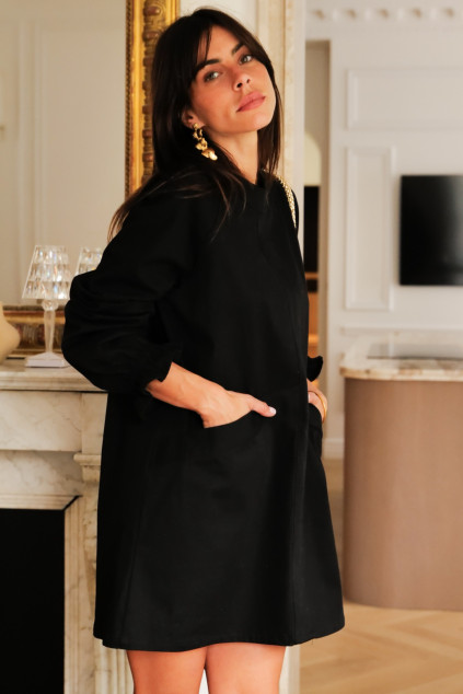 ROBE AÉNOR GABARDINE NOIR