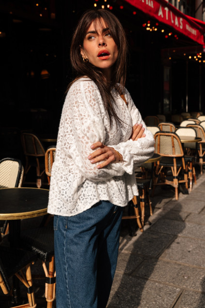 BLOUSE BLISS ROSACE BLANC
