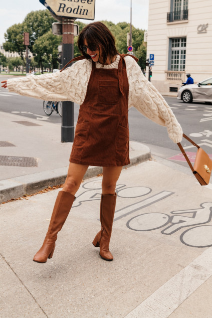 ROBE RIFIFI VELOUTE CAMEL
