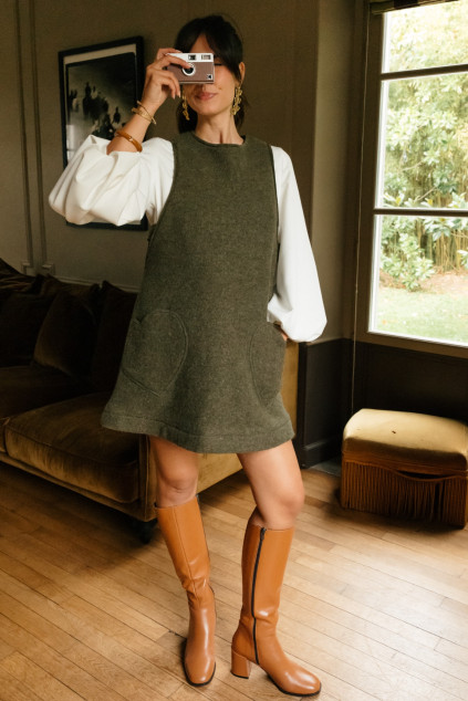 ROBE YUNA BARBOTINE KAKI