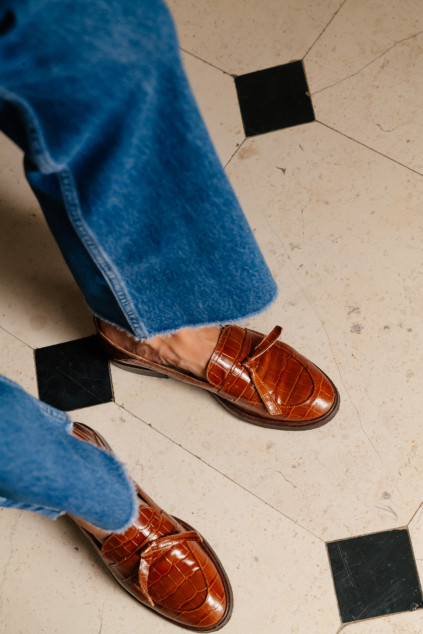 MOCASSINS CONRAD CROCO CAMEL