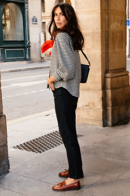 BLOUSE BORIS VICHY NOIR