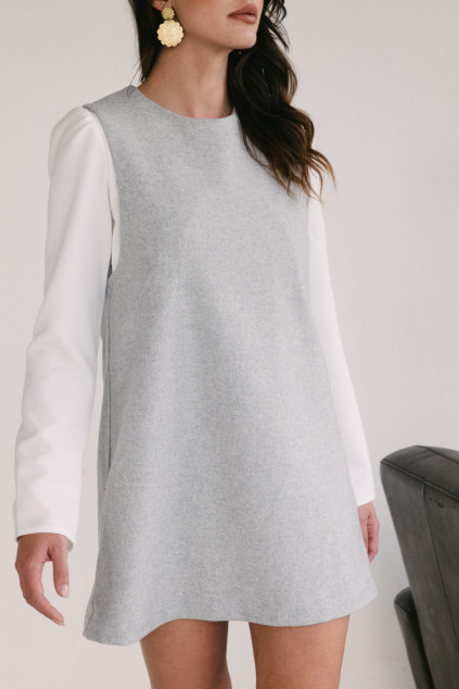 ROBE ROMINE LAINE GRISE