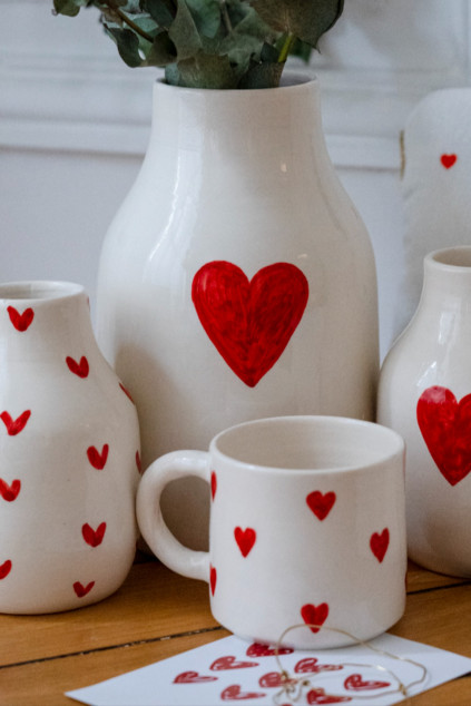 VASE HARRY COEUR ROUGE