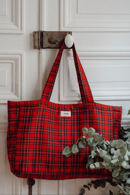 TOTE BAG ARISTIDE TARTAN ROUGE