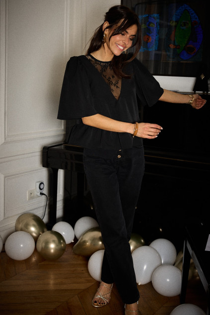 BLOUSE BERTILLE MANOLAMA NOIR
