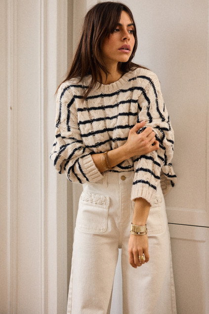 PULL MONDRIAN MAILLE RAYE