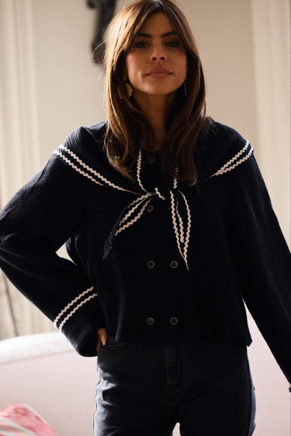 BLOUSE BASMA COTON NOIR