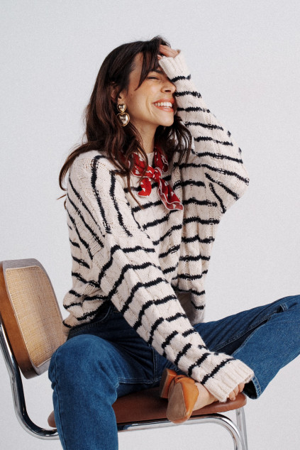 PULL MONDRIAN MAILLE RAYE