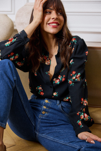 CHEMISE MARIA BOURGEONS NOIR