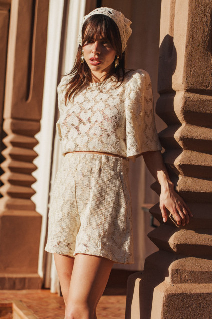 SHORT SONNA COEUR ECRU