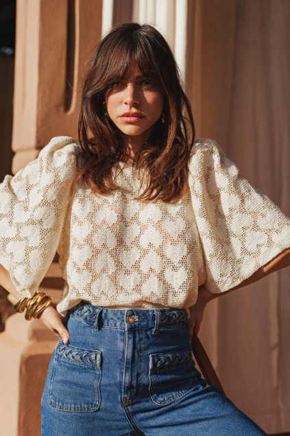 BLOUSE TESSA COEUR ECRU