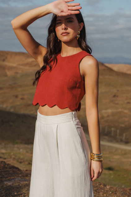 TOP BOXY LINO TERRACOTTA