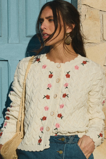 GILET LUCHENZO MAILLE ECRU