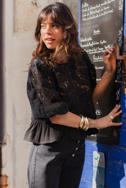 BLOUSE BACAR DENTELLE NOIRE