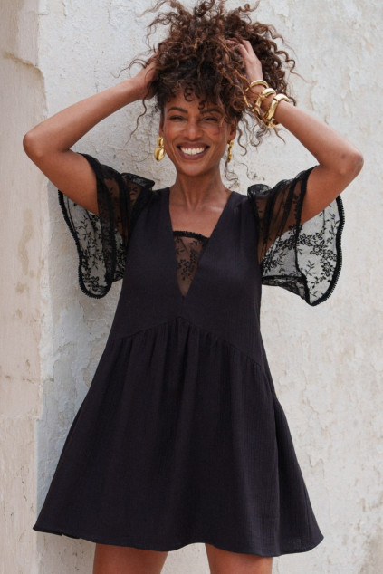 ROBE RIWALL COTON NOIR