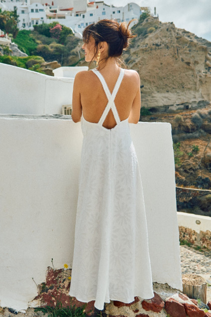 ROBE ROJA DEVORE BLANC