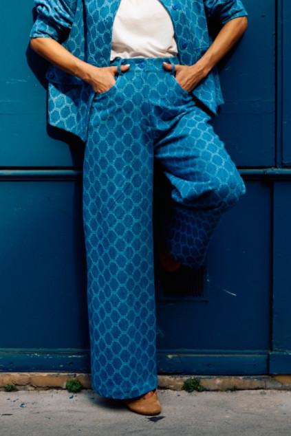 PANTALON DIEGO BRODERIE BLEU
