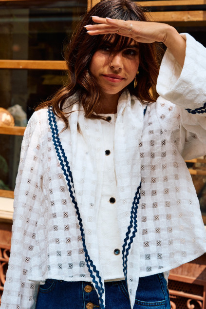 BLOUSE BASMA DENTELLE ECRU