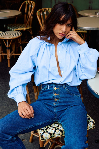BLOUSE BERFINA CHAMBRAY BLEU