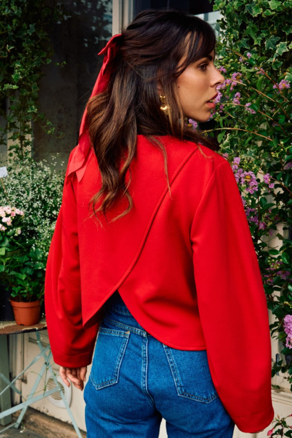 BLOUSE BOSSIA SCUBA ROUGE