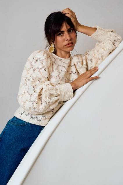 BLOUSE TESLA COEUR ECRU