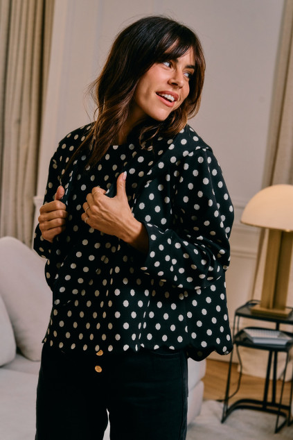 BLOUSE BERNARD POIS NOIR