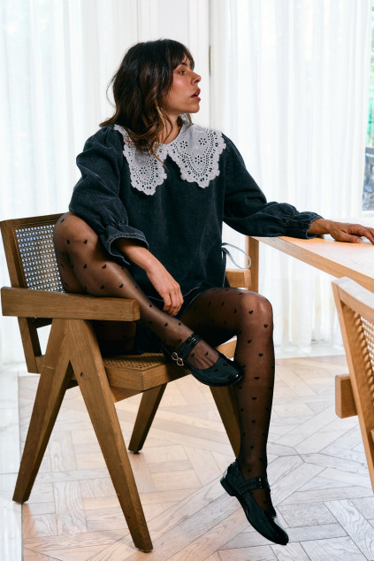 BLOUSE BARTA DENIM NOIR