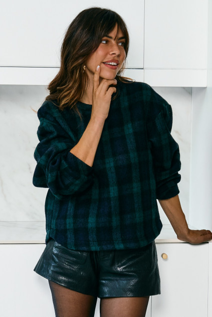 BLOUSE BALTIMORE TARTAN MARINE