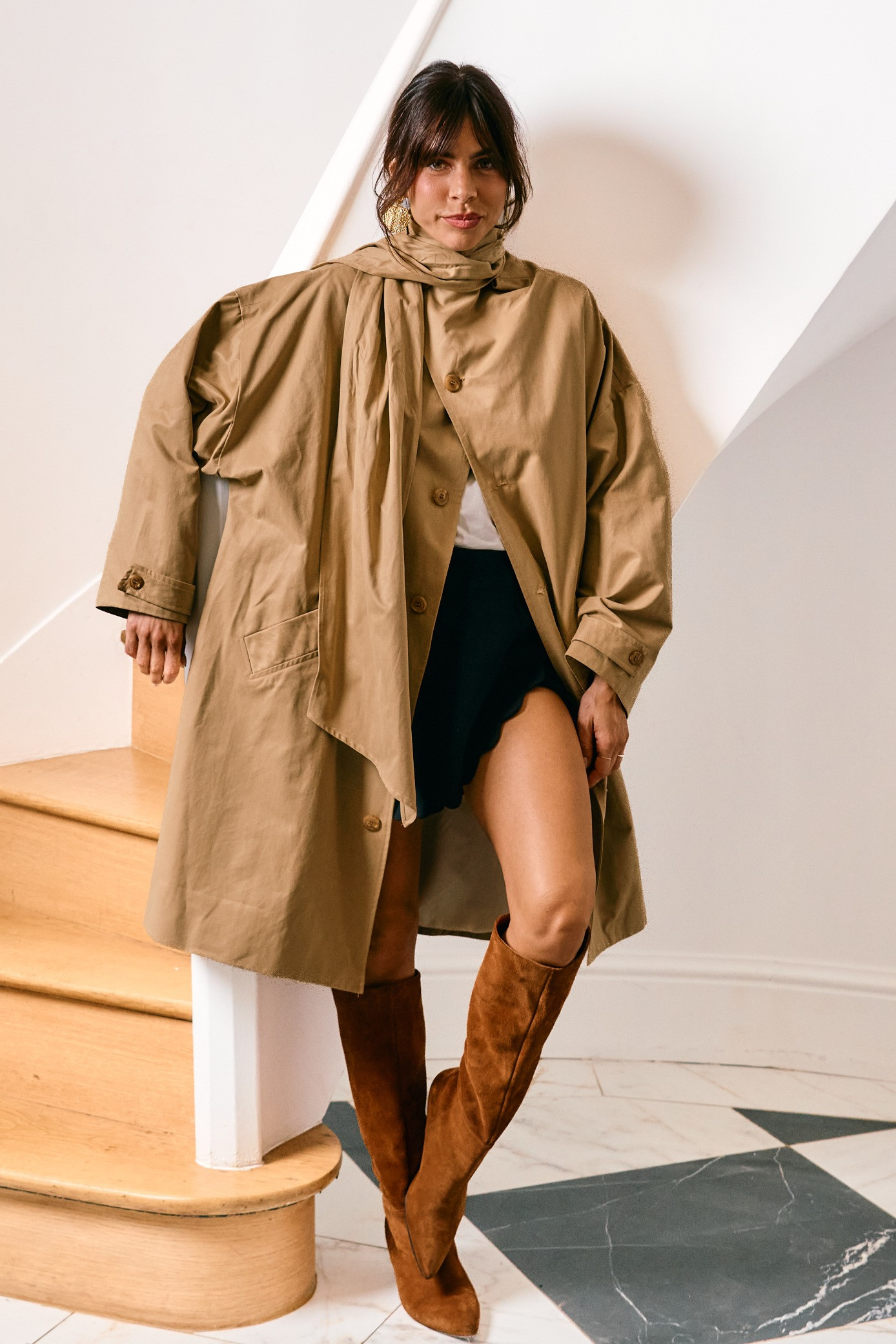 Trench mathieu gabardine camel